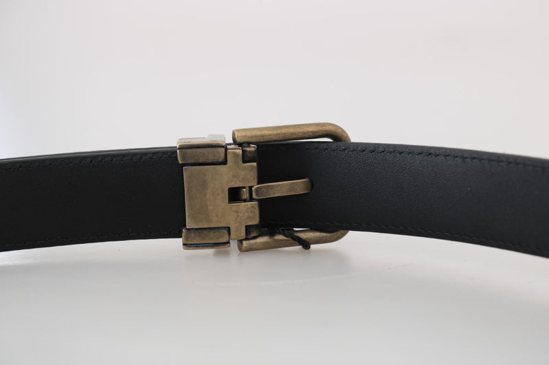 Black Goatskin Suede Gold Buckle Mens Belt