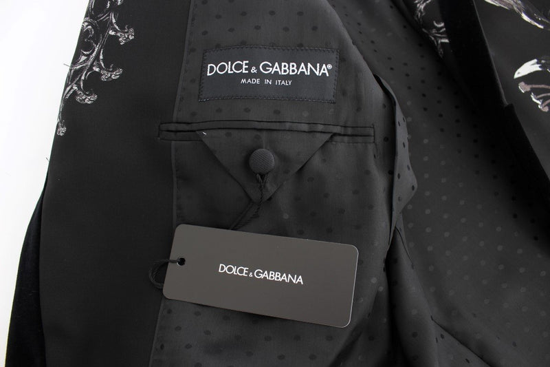 Black wool knight slim blazer