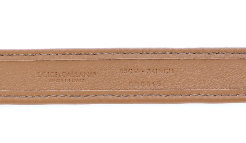 Yellow Leopard Leather Logo Belt
