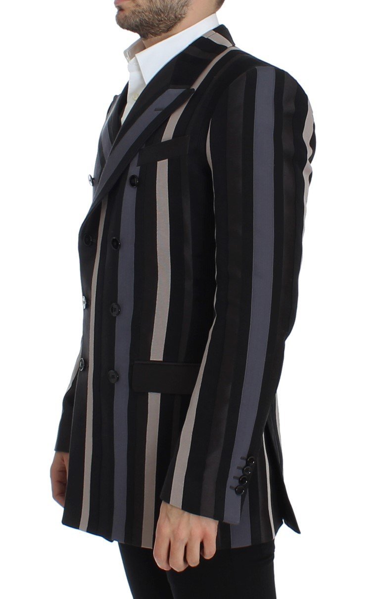 Multicolor striped wool slim blazer