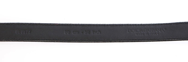 Black Silk Sequined Logo Belt