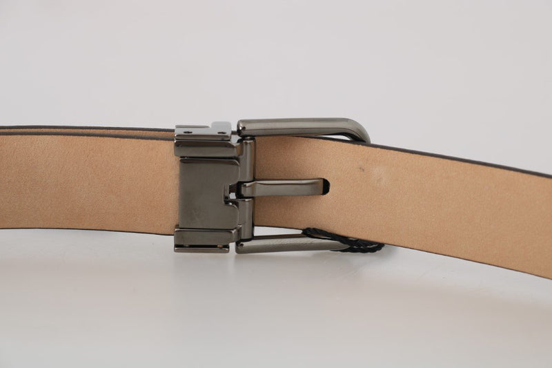 Brown Leather Silver Buckle Mens Belt