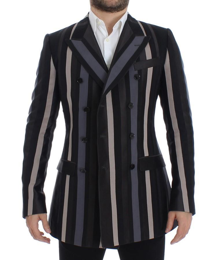 Multicolor striped wool slim blazer