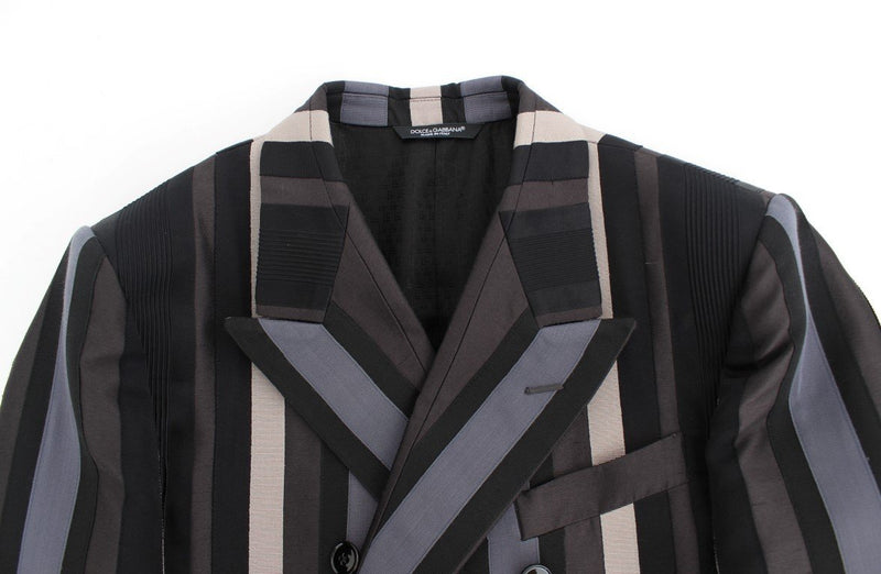 Multicolor striped wool slim blazer