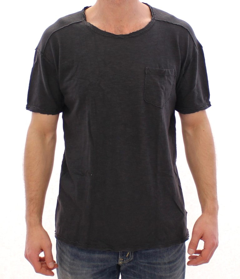 Gray crewneck cotton t-shirt
