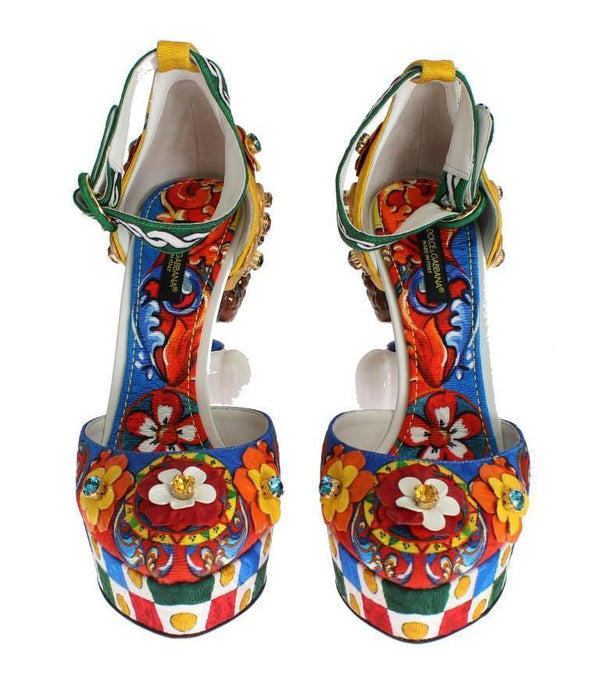 Multicolor Carretto Brocade Platform Shoes