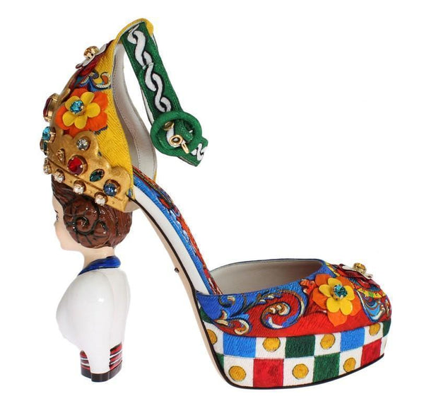 Multicolor Carretto Brocade Platform Shoes