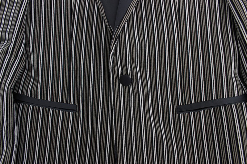 Gray striped slim fit blazer