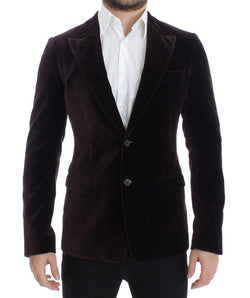 Purple velvet slim fit blazer