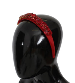 Red Crystal Silk Brass Tiara Headband