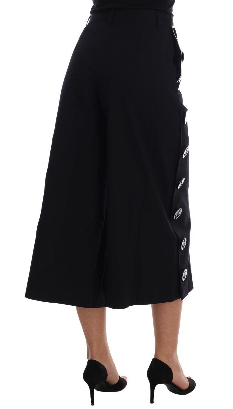 Blue Cotton Sailor Capri Pants