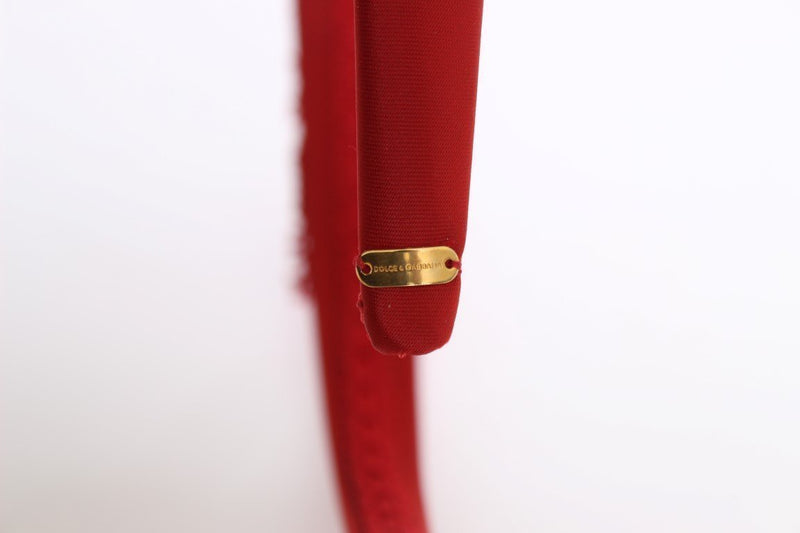 Red Crystal Silk Brass Tiara Headband