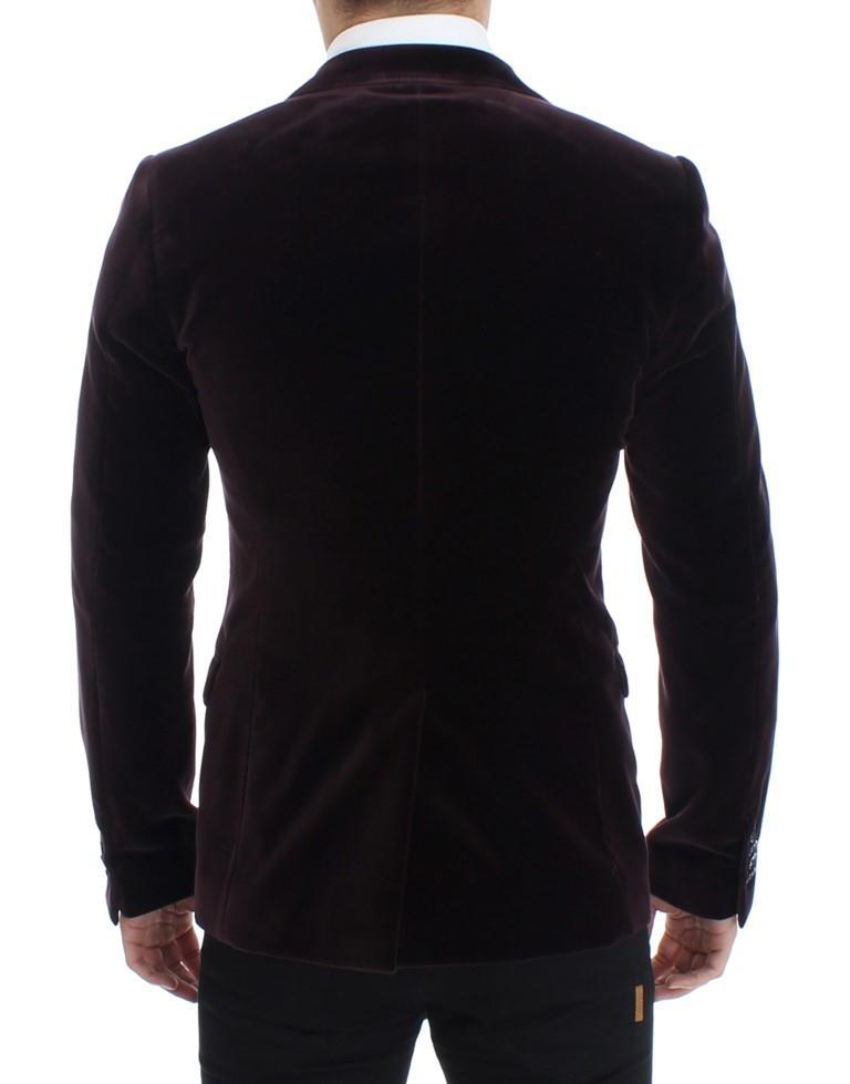 Purple velvet slim fit blazer