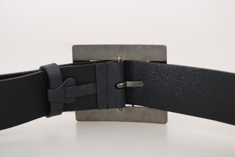 Black Leather Sicilian Western Wide Belt