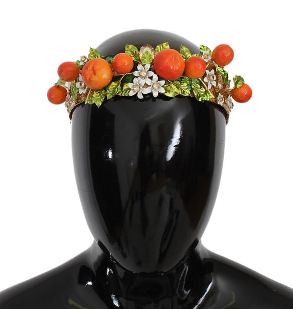 Gold Brass Crystal Sicily Orange ARANCE Tiara