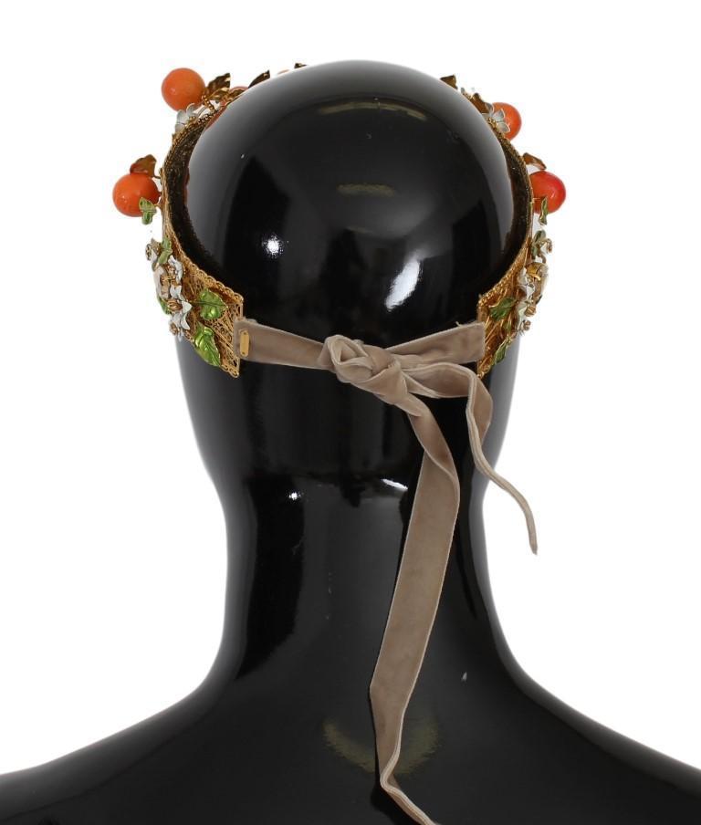 Gold Brass Crystal Sicily Orange ARANCE Tiara
