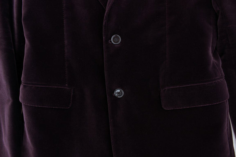 Purple velvet slim fit blazer