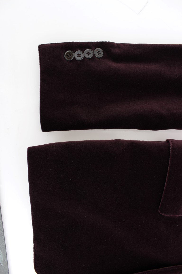 Purple velvet slim fit blazer