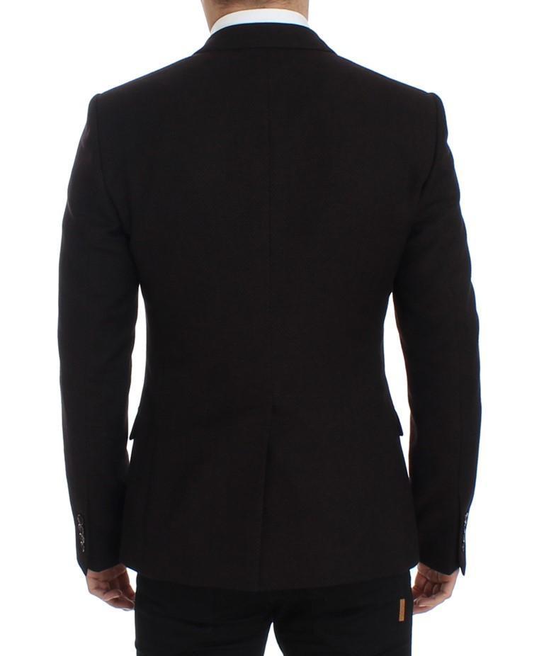 Brown wool slim fit blazer