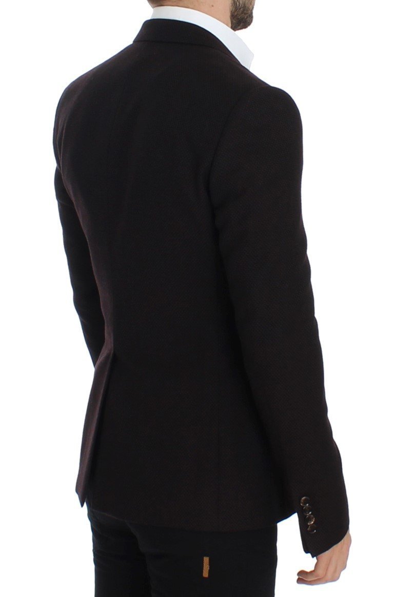 Brown wool slim fit blazer