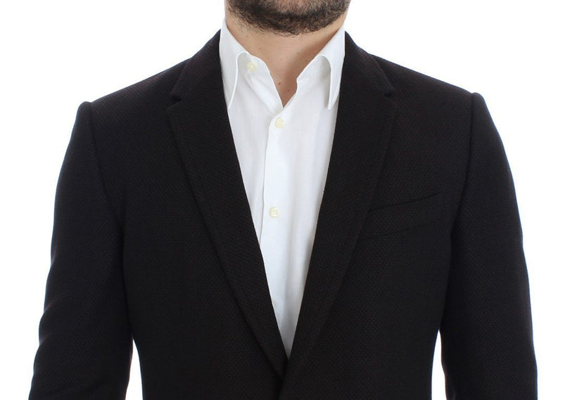 Brown wool slim fit blazer