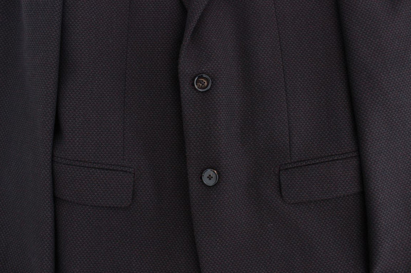 Brown wool slim fit blazer