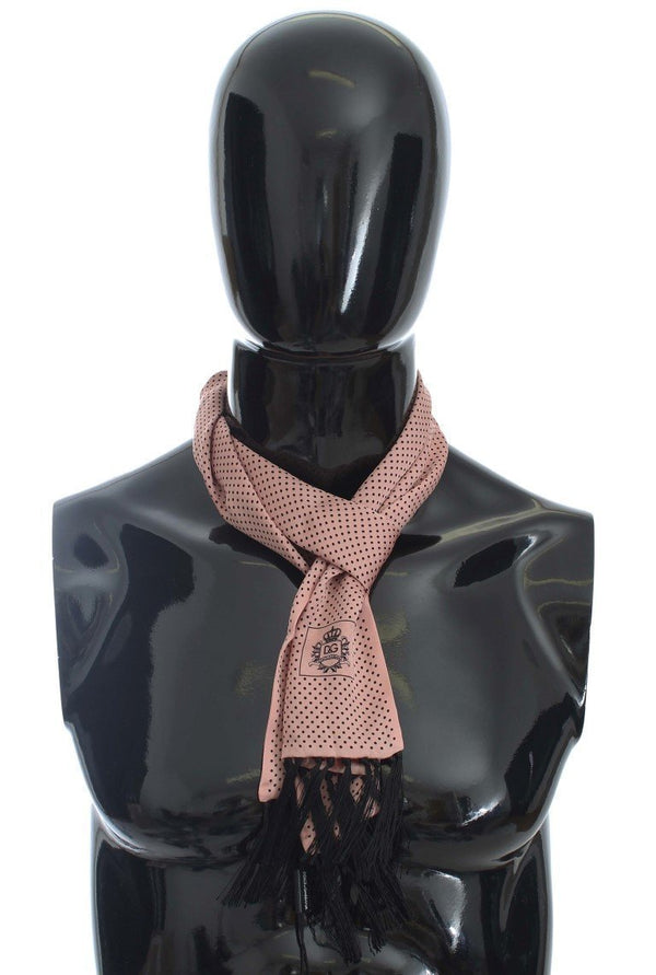 Pink Polka Dotted Silk Scarf