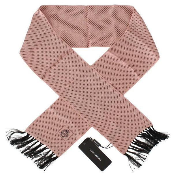 Pink Polka Dotted Silk Scarf