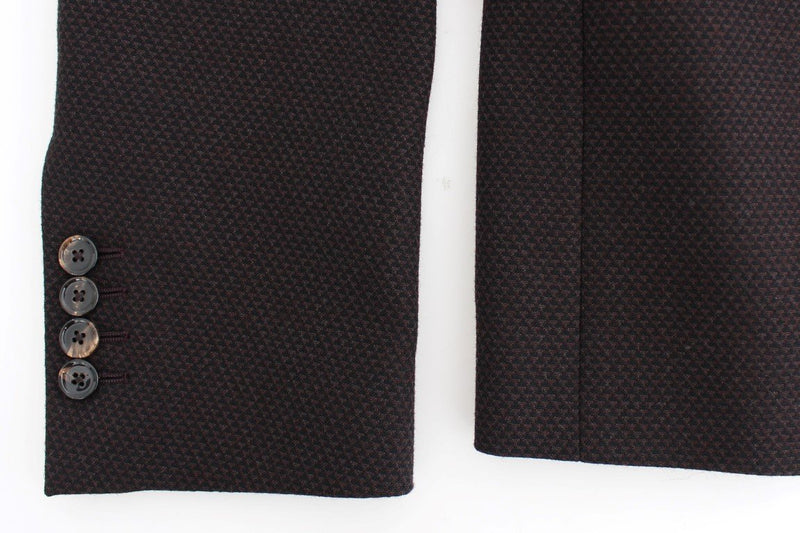 Brown wool slim fit blazer