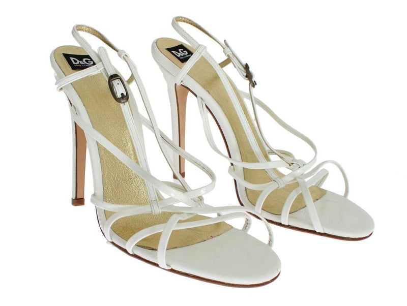 White Leather Sandals Pumps