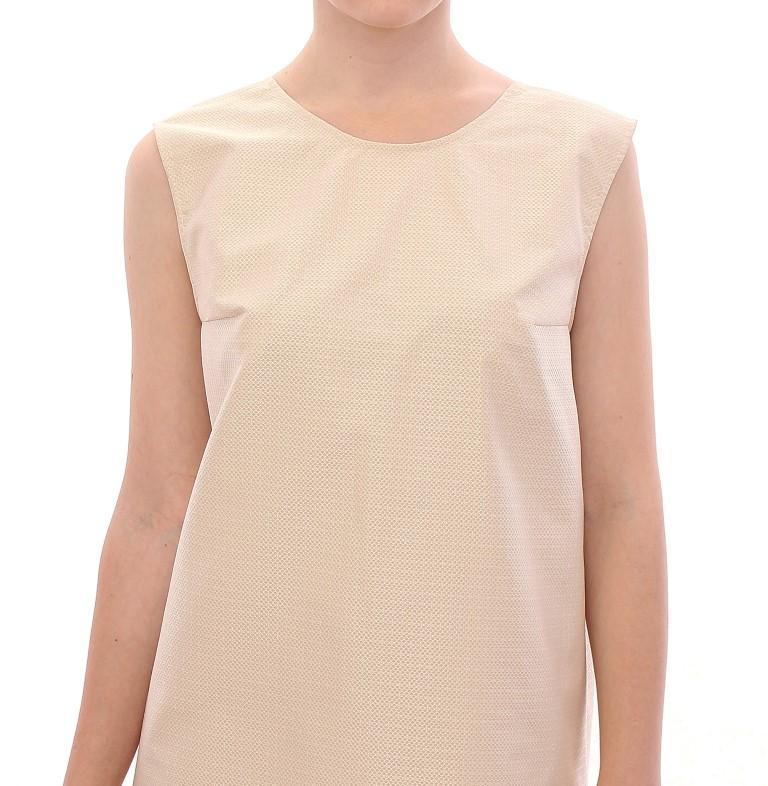 Beige Sleeveless Shift Mini Dress Beige Sleeveless Shift Mini Dress