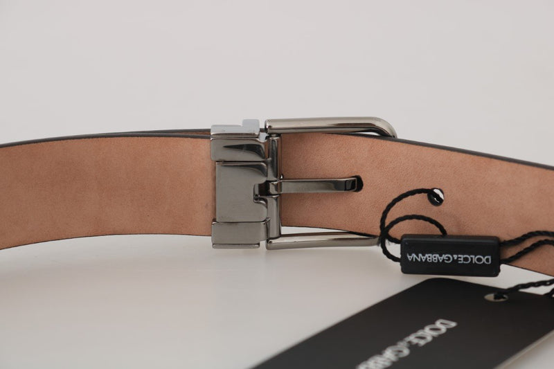 Brown Leather Silver Buckle Mens Belt