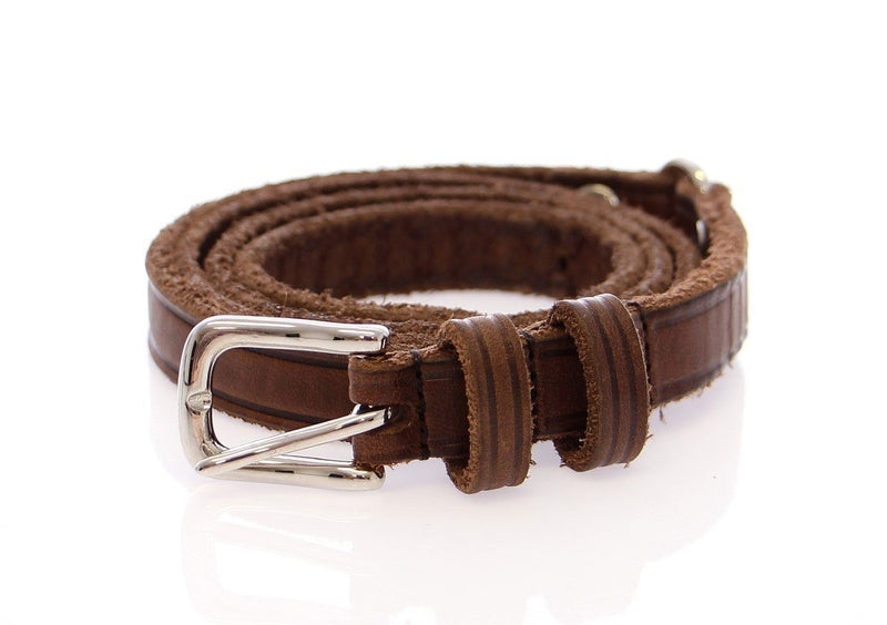 Brown Leather Logo Belt