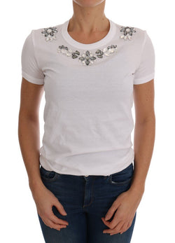 White Cotton Crystal T-Shirt