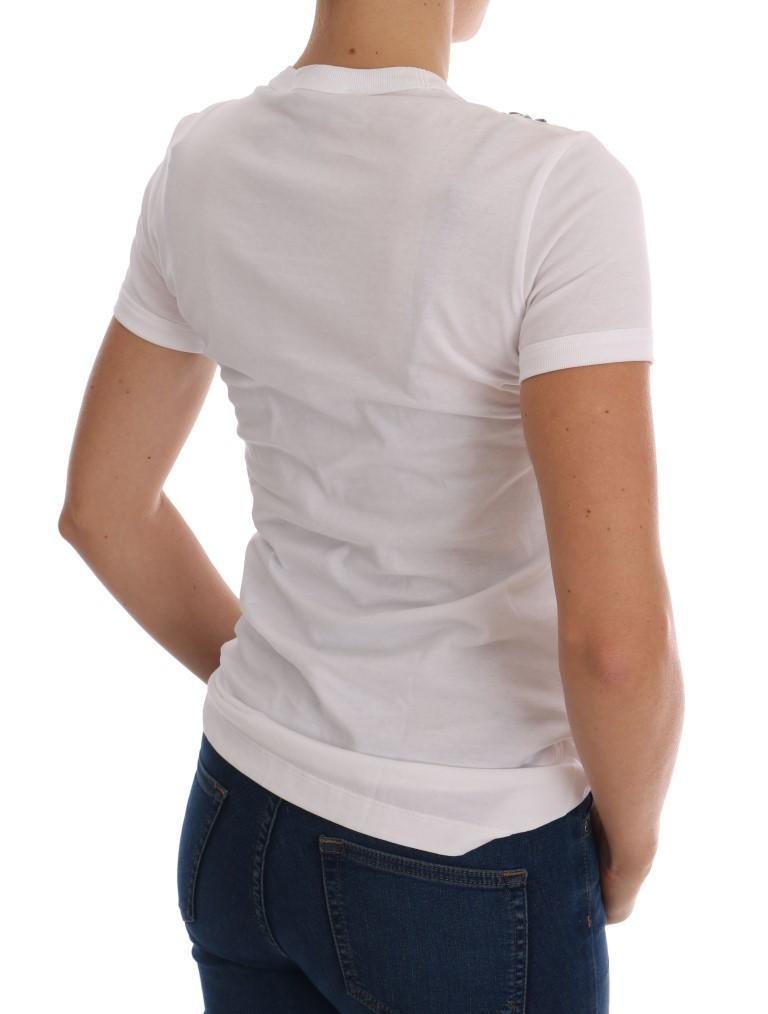 White Cotton Crystal T-Shirt