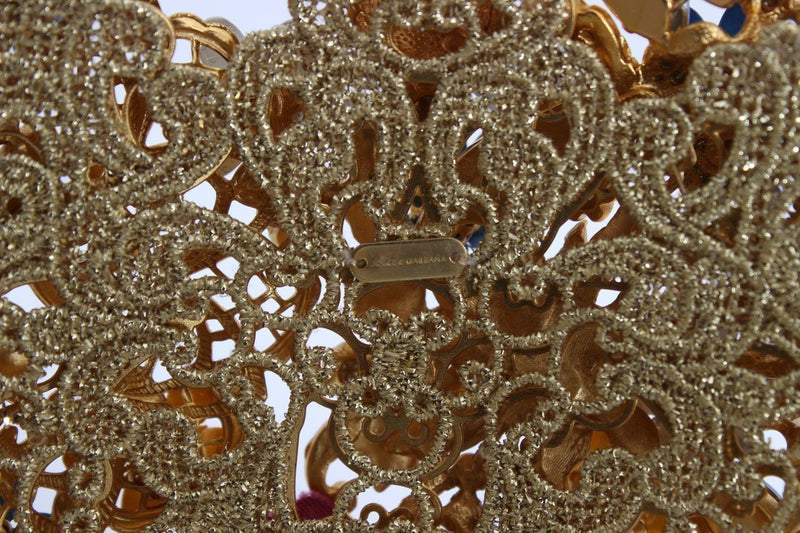 Gold Brass Crystal Floral Sicily Diadem