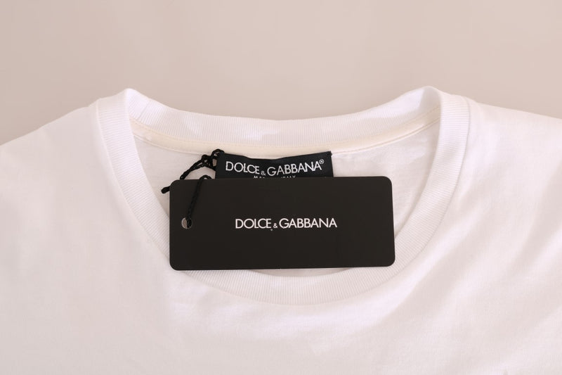 White Cotton DG FAMILY Embroidered T-Shirt