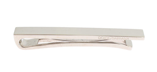 Silver Brass Branded Tie Clip