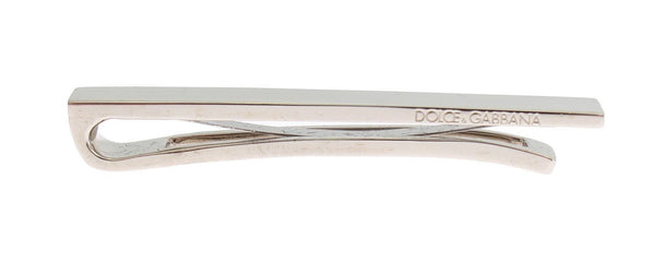 Silver Brass Branded Tie Clip