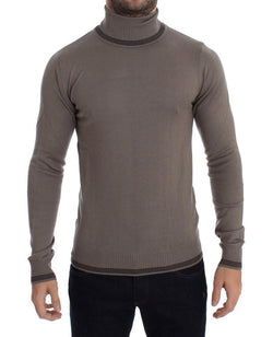 Beige Turtleneck Wool Blend Sweater