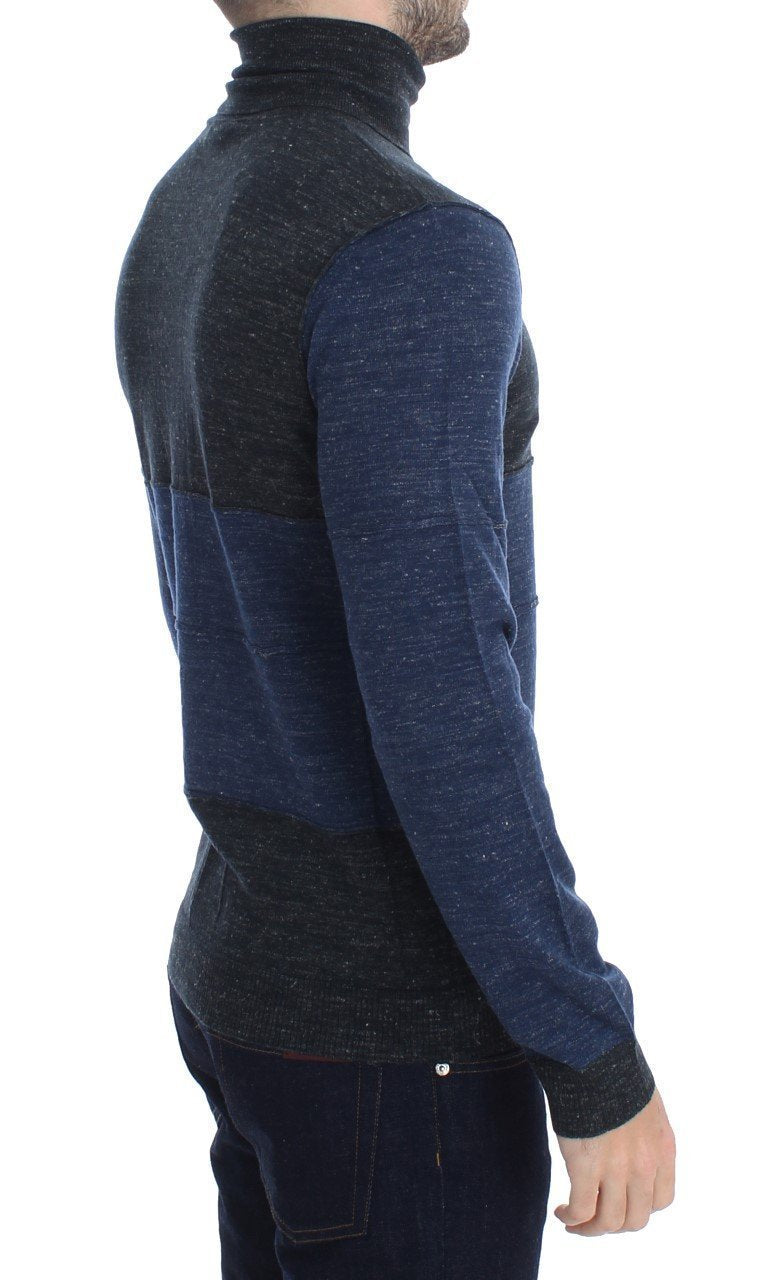 Gray Blue Turtleneck Sweater
