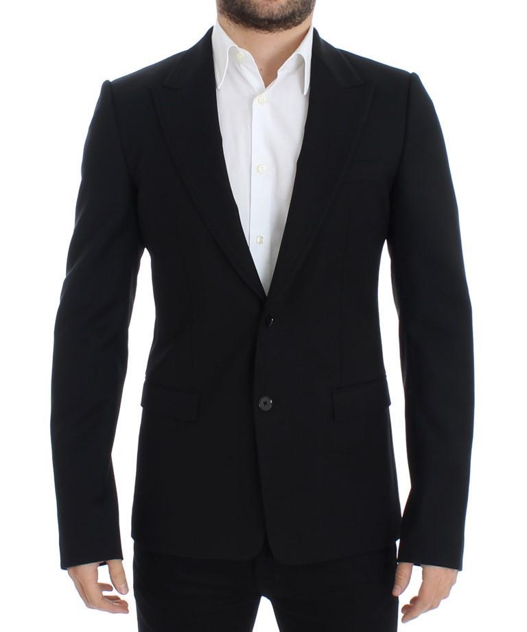 Black wool slim fit blazer