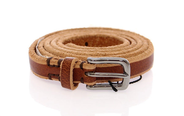 Brown Leather Logo Belt