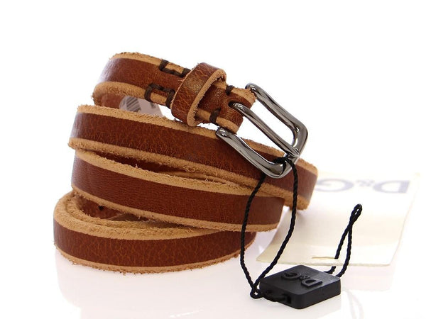 Brown Leather Logo Belt