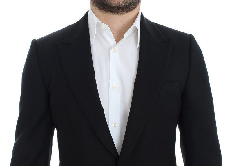 Black wool slim fit blazer