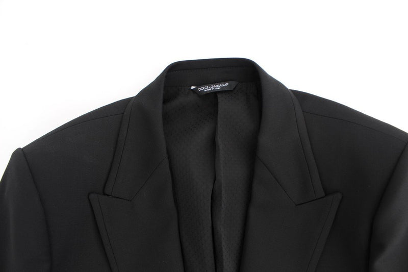 Black wool slim fit blazer