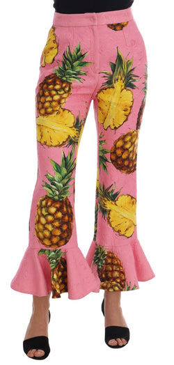 Multicolor Pineapple Jacquard Flare Pants