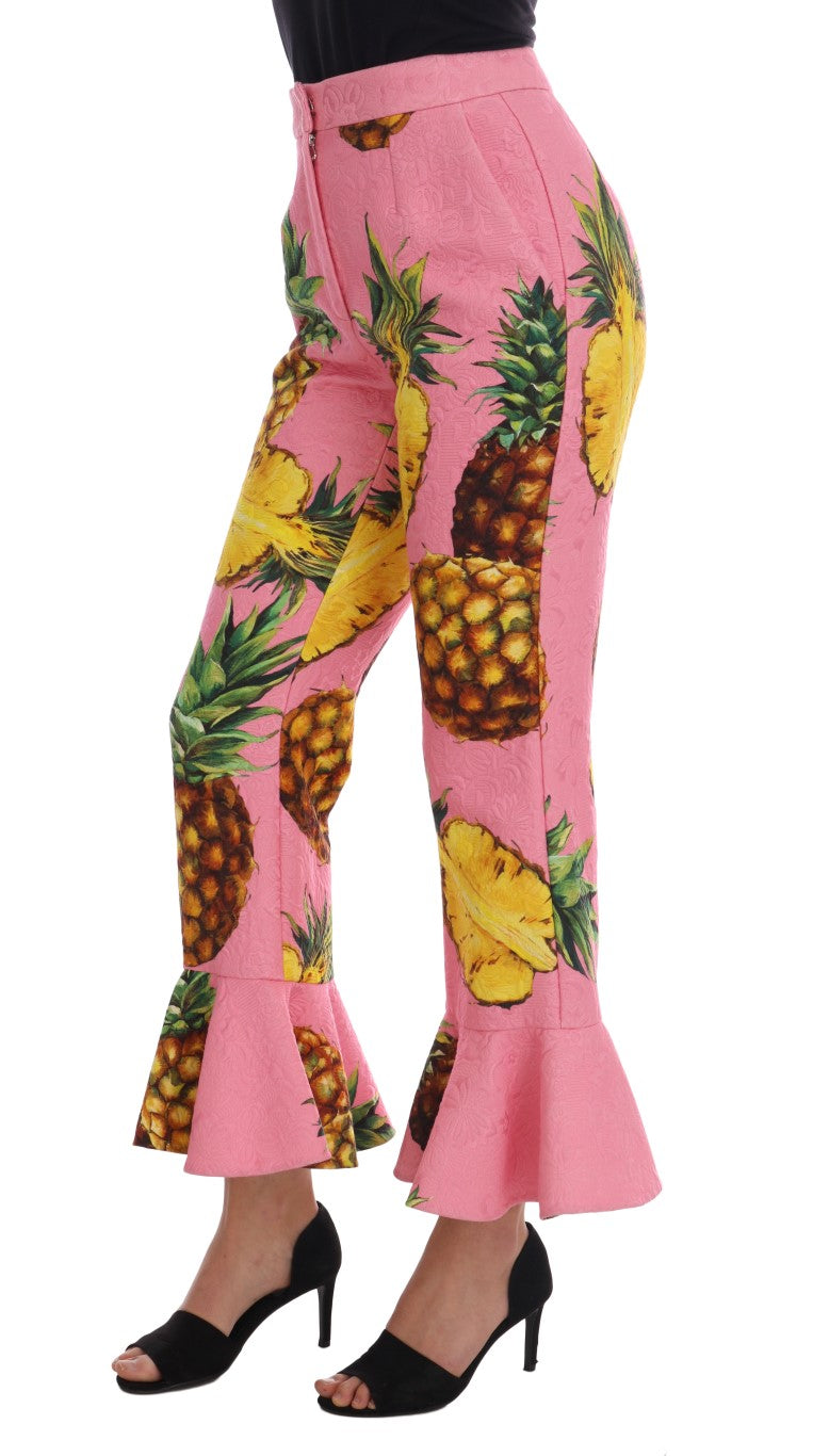 Multicolor Pineapple Jacquard Flare Pants