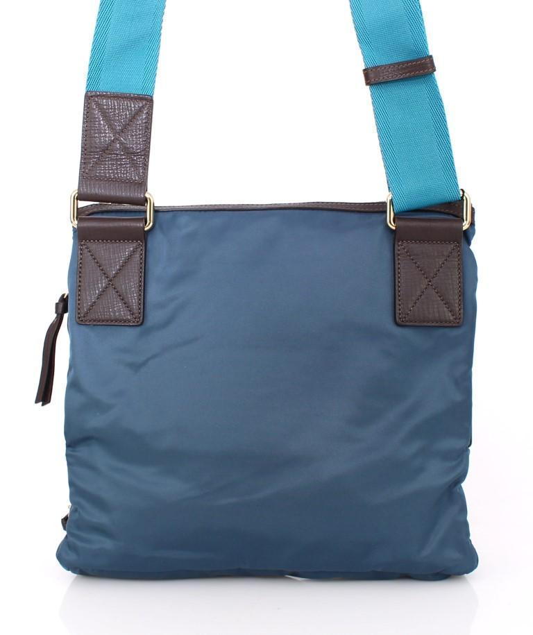 Blue canvas messenger bag