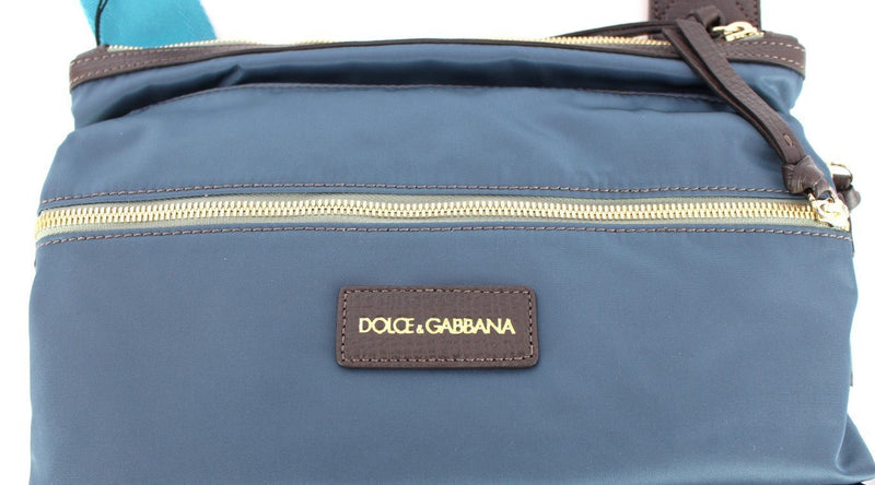 Blue canvas messenger bag